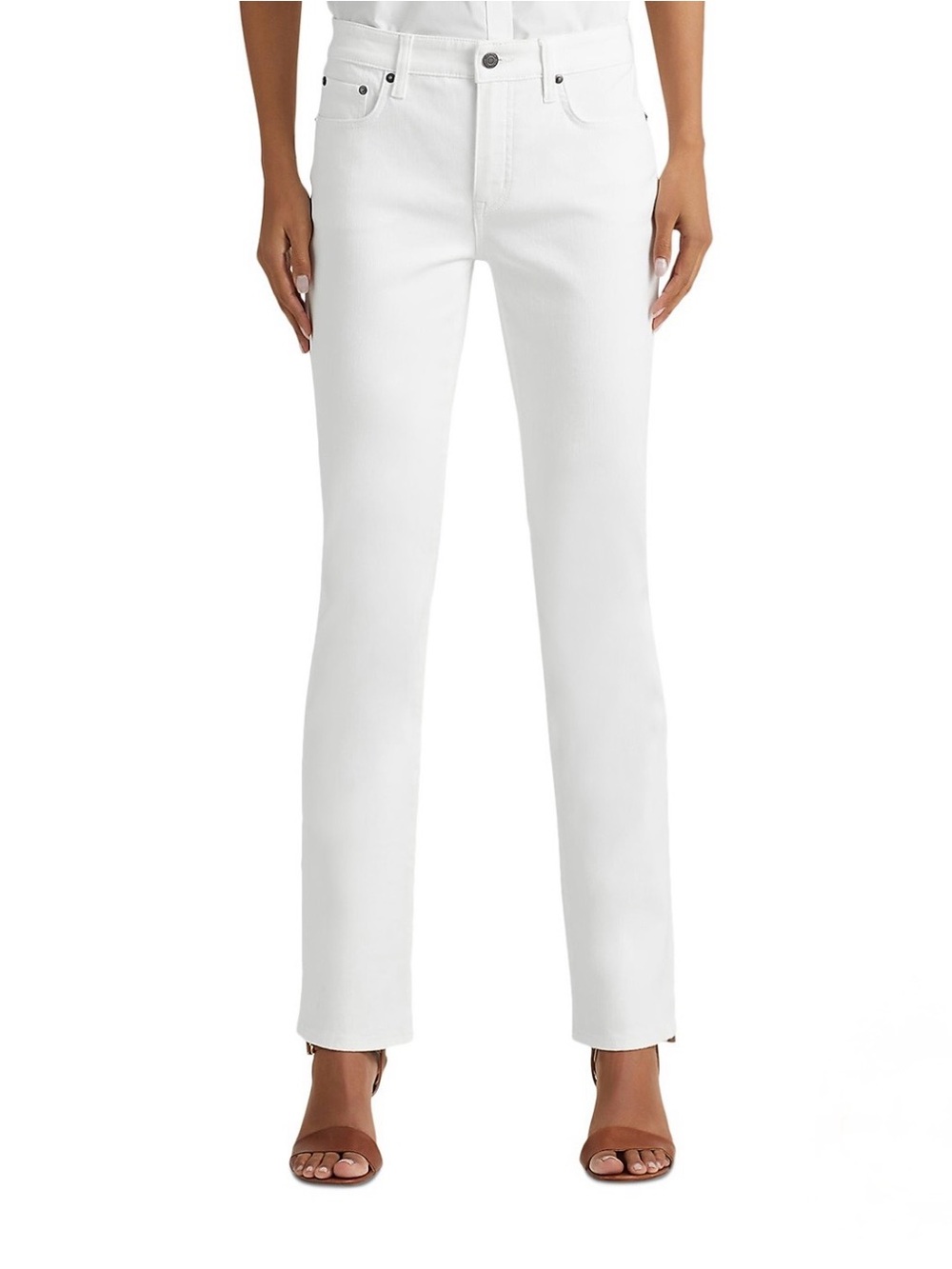 Ralph Lauren White Classic Straight-Leg Jeans Size 12